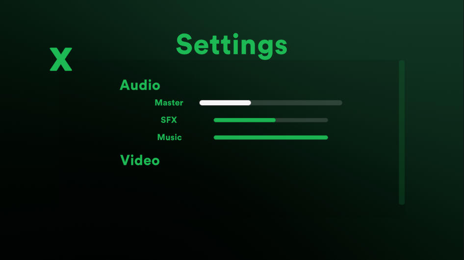 Settings Menu UI